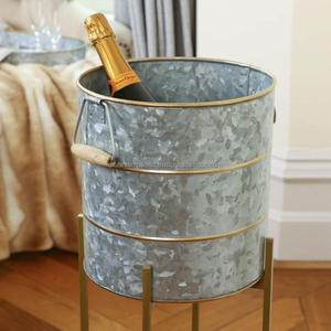 Galvanized Oval Tub Ice Bucket Stainless Steel Ice Bucket Ice Storage <b>Container</b> for Party Outdoor - Product Image 2