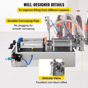 เครื่องบรรจุของเหลวนิวเมติกสองหัวอัตโนมัติความจุ50-500มล. โครงสร้างสแตนเลสแนวนอนสำหรับน้ำน้ำมันฯลฯ - Product Image 6