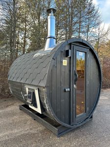 Sauna à charbon de bois de style nordique, cabine de sauna <span class=keywords><strong>extérieure</strong></span> en bois massif avec poêle intégré, finition moderne pour la maison et le jardin - Product Image 2