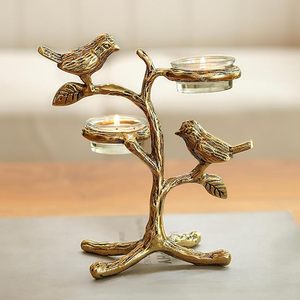 Porte-bougie mural en métal en forme d'oiseaux amoureux, décoration élégante pour la maison et les mariages - Product Image 4
