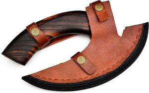 Cuchillo para Pizza Vikingo Forjado a Mano - Hoja de Acero al Carbono, Funda de Cuero - Product Image 4