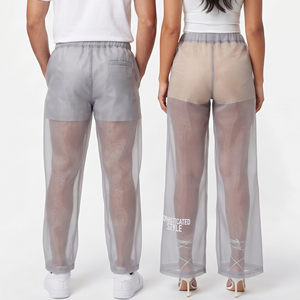 Pantalon transparent unisexe style décontracté sexy en maille fine, idéal pour le pyjama, l'été, séchage rapide, ou la natation - Product Image 2