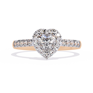 Anillo de Compromiso Clásico con Halo de Diamantes Cultivados en Laboratorio Aries Jewel de 0.50 Ct, Corte Corazón, Oro Sólido de 14K, para Aniversario o Boda - Product Image 5
