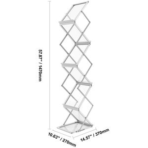 Expositor de Revistas Plegable de Doble Cara con 6 Bolsillos, Soporte para Folletos Pop-Up con Porta Catálogos - Product Image 2