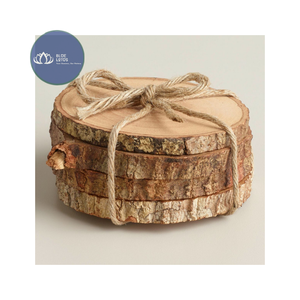 Posavasos de Madera Natural de Alta Calidad con Asa, Forma Pulida, para Mesa de Comedor u Oficina - Product Image 1