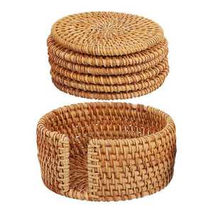 Manteles Individuales de Ratán Tejidos a Mano, Antideslizantes e Impermeables, con Aislamiento Térmico, para Tazas y Teteras - Product Image 3