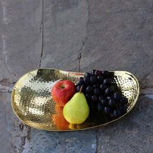 Handmade Hammered <b>Gold</b> Metal Serving <b>Bowl</b> Vintage Style Fruit and Snacks Dish Gifting <b>Decor</b> - Product Image 5