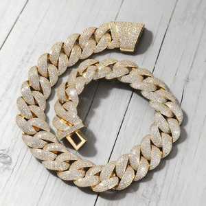 สร้อยคอคิวบาแบบฮิปฮอป ดีไซน์ใหม่ ขนาด 23 มม. 5 แถว ประดับเพชรโมอิสซาไนต์ VVS เงินแท้ S925  สำหรับผู้ชาย ใส่ไปงานปาร์ตี้ - Product Image 3