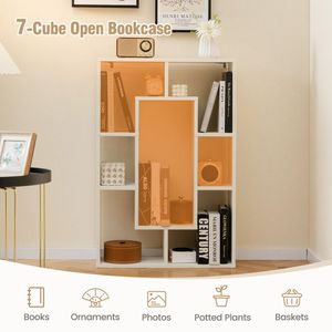 Libreria Geometrica Moderna a 7 Cubi, Scaffale Decorativo Aperto - Product Image 5