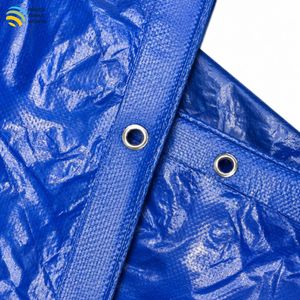 High Quality Blue Silver PE Tarpaulin Sheet 6x8m 150 GSM Waterproof UV Resistant Heavy Duty Plastic <b>Tarp</b> Cover - Product Image 6