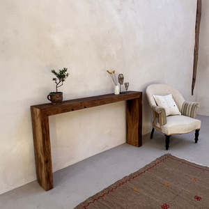 Mesa Consola Rústica de Roble, Madera Sólida, para Pasillo o Entrada, Mueble de Estilo Rústico, Decoración para el Hogar en Madera Natural Vintage - Product Image 2
