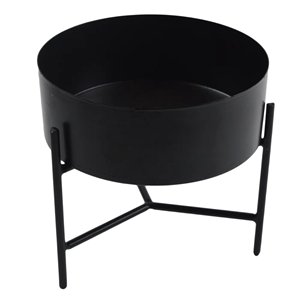 Atractiva Maceta Redonda de Hierro con Soporte Blanco Plegable y Macetas de Metal de Calidad Estándar de Color Blanco - Product Image 5
