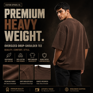 T-shirt en coton marron uni surdimensionné pour homme, manches courtes, col rond, coupe décontractée, tricot jersey, longueur normale, teinture unie - Product Image 6