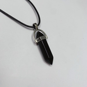 <b>Quartz</b> Hexagonal Agate Bullet Pendulum Crystal Amethyst Pendant <b>Necklace</b> for Women and Men - Product Image 1
