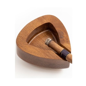 Handmade Wooden <b>Ashtray</b> with Cigar Holder Modern Design Solid Wood Desktop Accessory for Home Use - Product Image 3