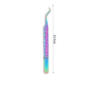 แหนบปลายเรียบสแตนเลสสตีลความแม่นยำสูง MIRHA INSTRUMENTS MI-90 ขนาด 10 มม. สำหรับต่อขนตาแบบเรนโบว์ ขายส่ง - Product Image 1