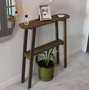 Mesas de consola de madera de mango de estilo clásico y elegante, muebles de madera para sala de estar, muebles de Java, acabado europeo antiguo de madera maciza. - Product Image 2