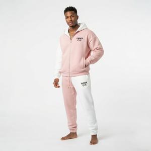 Custom High Quality Winter Two Tone Tracksuit Sweatpants And <b>Full</b> <b>Zip</b> <b>Hoodie</b> Set Men Custom Heavyweight Pullover Two Piece - Product Image 3