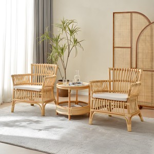 Sillas modernas para sala de estar, muebles de bistro para oficina en casa, juego de sillas de ratán tejidas a mano de alta calidad - Product Image 5