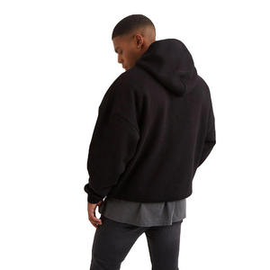 Custom High Quality Men's <b>Hoodies</b> 100% Cotton Heavyweight 420g <b>Velour</b> Oversized Winter Sport Blank Half Zip Embroidered Letter - Product Image 4