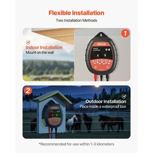 Caricatore per Recinzione Elettrica 10kV 1J, Potente Elettrificatore AC/DC con Indicatore LED, Portata 3 km, Attrezzatura per Allevamento - Product Image 6
