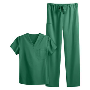 Tenue médicale professionnelle unisexe à manches courtes, ensemble pantalon jogger, avec coutures durables et détection d'aiguilles écologique - Product Image 1