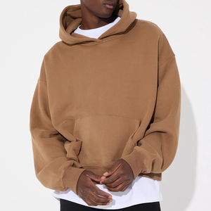 Sweat à capuche personnalisé OEM, le plus vendu, marque privée, coupe oversize, 100 % coton, tissu polaire, poche unie, personnalisable - Product Image 5
