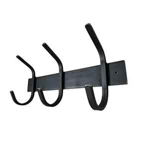 Riel de gancho de hierro con acabado en polvo negro mate, montado en la pared, para decoración, organizador de baño, organizador de dormitorio - Product Image 1