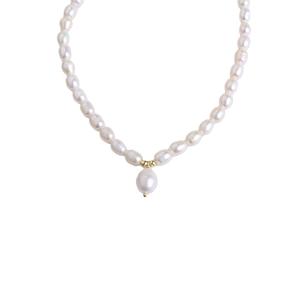 Collar de Perlas de Agua Dulce con Diseño de Grano de Arroz Estilo Palacio Retro, Diseño Simple y Moderno con Versatilidad de Alta Gama - Product Image 5