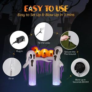 Decorazione Gonfiabile a Forma di Fantasma Bianco da 3 Metri per Esterni, Decorazioni Festive per Giardino - Product Image 3