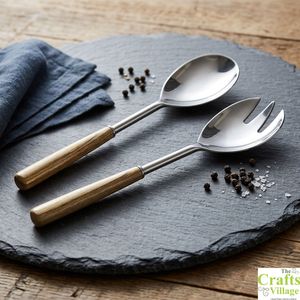Juego de Servidores de Ensalada de Acero Inoxidable con Acabado Pulido Natural, Moderno y Lujoso, Apto para Lavavajillas, Utensilios para Ensalada para el Hogar - Product Image 3