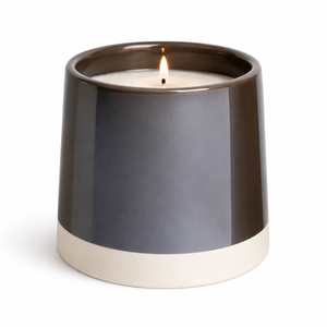 Vase à bougie en céramique moderne bicolore, mèche unique, longue durée de combustion, finition lisse et brillante, durable, choix de décoration de luxe pour la maison, idéal comme cadeau - Product Image 1