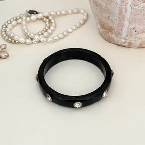 AUREVIA CRAFTS Brazalete Clásico Unisex de Resina Acrílica con Pedrería Turquesa Colorida y Diseño de Canal, Ideal para Fiestas - Product Image 3