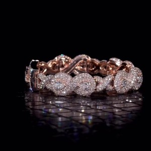 Custom 12mm Infinity X Pear Link <b>Bracelet</b> VVS1 Lab Grown 925 Sterling <b>Silver</b> Rhodium Plated Hip Hop Statement Luxury Joint Chain - Product Image 1