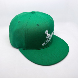 Green 6-Panel Snapback <b>Cap</b> With Embroidered Chess Piece Logo Front Panel Unisex Casual Hat Fitted Style Twill Fabric - Product Image 2