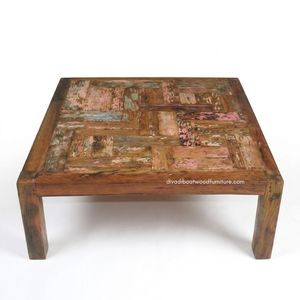 Wholesale Durable Wooden Rustic Coffee <b>Table</b> Handcrafted Minimalist Vintage Industrial Living Room Furniture <b>Reclaimed</b> Boat Wood - Product Image 3