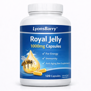 Gelée royale 1000mg en capsules, produit naturel d'abeille pour l'énergie, l'immunité, anti-âge, complément alimentaire à base d'abeille, fabrication OEM, marque privée, fabricant GMP - Product Image 1