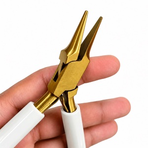 Alicates de punta fina de acero inoxidable con punta a tierra para cables y alambres, alicates eléctricos profesionales de punta larga - Product Image 3