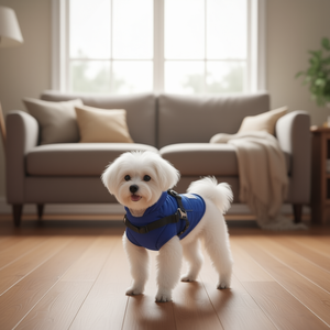 Harnais pour chien Yommy, bleu, taille S, vêtements pour petits chiens avec capuche et sangles réglables - Product Image 3