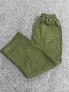 Conjunto Deportivo Personalizado 100% Algodón Ligero con Lavado Ácido en Verde Oliva para Hombre, Sudadera con Capucha y Cremallera Oversize, Pantalones Deportivos Holgados de Felpa - Product Image 6