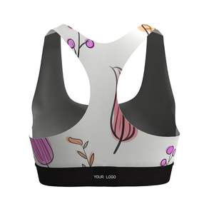Soutien-gorge de sport personnalisé en gros pour femmes, à maintien élevé, confortable, couleur chair, pour le yoga, avec doubles bretelles, par sublimation - Product Image 5