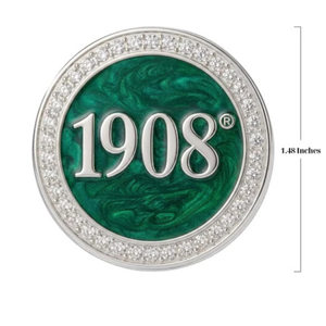  Broche Verde 1908 para Mujer, Tono Plateado, con Pedrería Redonda y Centro de Esmalte Verde, Joyería de Moda para Hermandades - Product Image 5