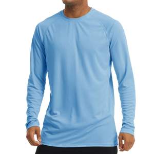 เสื้อยืดผู้ชายสีฟ้าอ่อนแบบสั่งทำพิเศษ ผ้าฝ้าย 100% เนื้อหนานุ่ม ระบายอากาศได้ดี สไตล์วินเทจ ลุคสตรีทแวร์ ทรงโอเวอร์ไซส์ ผ้าวอร์สเตด แขนยาว - Product Image 3