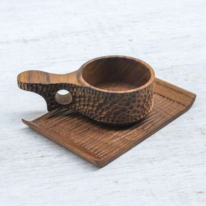 Wooden <b>Tea</b> <b>Cups</b> Round Minimalist Design Durable For Afternoon <b>Tea</b> - Product Image 4