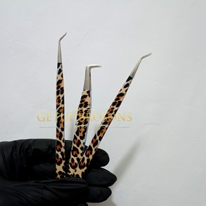 Pince à épiler pour cils Getup Brosons Impex, en acier inoxydable, à pointe lisse argentée, de précision, pour revêtement de papier personnalisé, longueur 45 mm / 90 degrés - Product Image 1