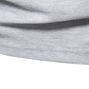 Polo à manches longues blanc pour homme avec logo girafe brodé bleu, tissu Oxford en coton décontracté, design respirant - Product Image 3