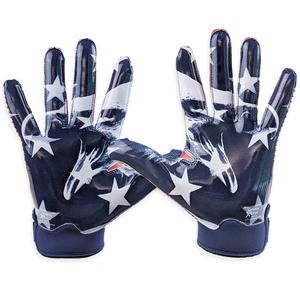 ถุงมือซิลิโคน 7v7 USA คุณภาพสูง ถุงมือรับบอลอเมริกันฟุตบอลแบบกำหนดเองได้ ทนทาน กันลื่น สำหรับเด็กและผู้ใหญ่ พร้อมโลโก้ยาง - Product Image 1