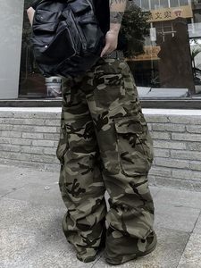 <b>Mens</b> Denim Baggy Pants with Cargo Pockets Mid Weight Casual Streetwear Wide Leg <b>Jeans</b> Hip Hop Skater Trousers - Product Image 4