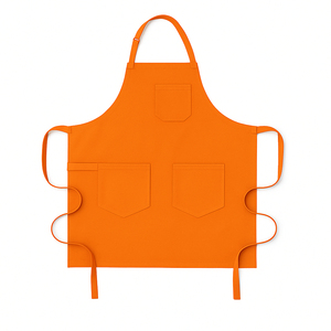 Tablier en coton unisexe de qualité supérieure avec poches, bretelles réglables, manches courtes et fermeture à boutons-pression pour restaurants et bars (vente en gros) - Product Image 5