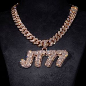 Collar con Colgante de Diamante Chapado en Oro Rosa de 18K, Estilo Hiphop, Unisex, Uso Diario, Corte Brillante, Regalo Natural, IGI - Product Image 3